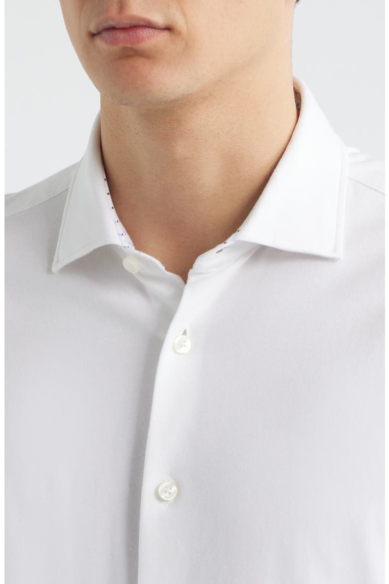 Roan Stretch Cotton Button-Up Shirt, Alternate, color, WHITE