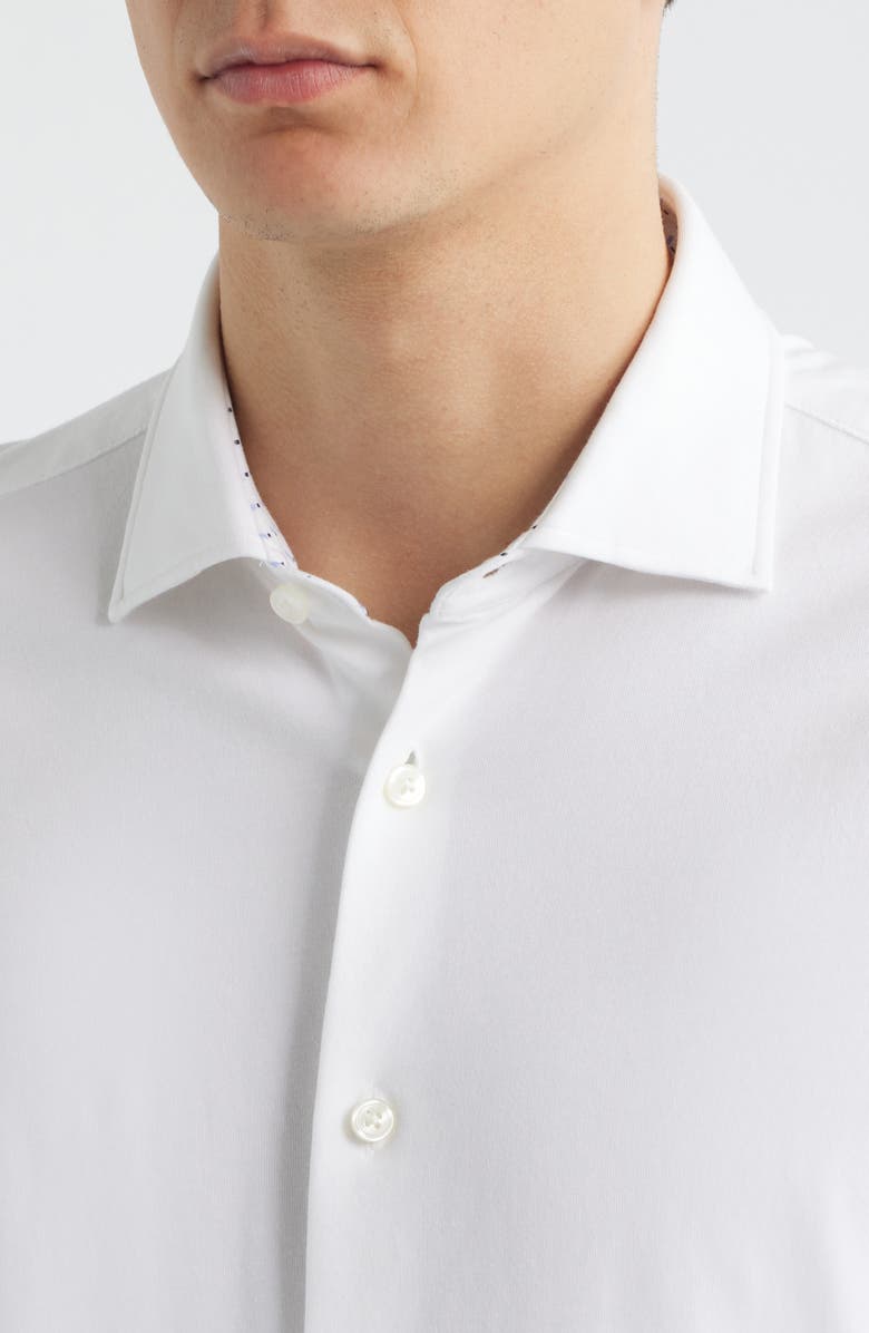 BOSS Roan Stretch Cotton Button-Up Shirt, Alternate, color, White