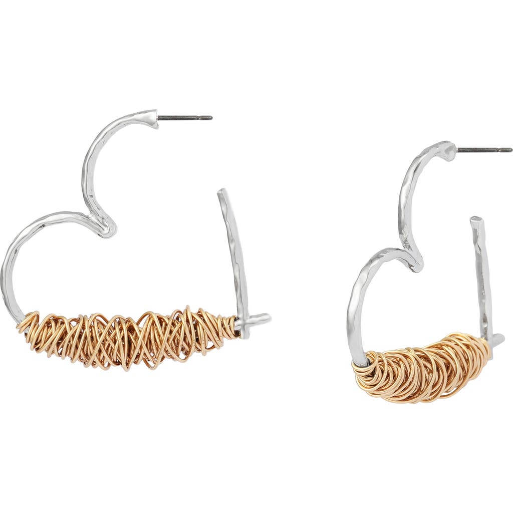 Robert Lee Morris Wire Heart Earrings In Multi