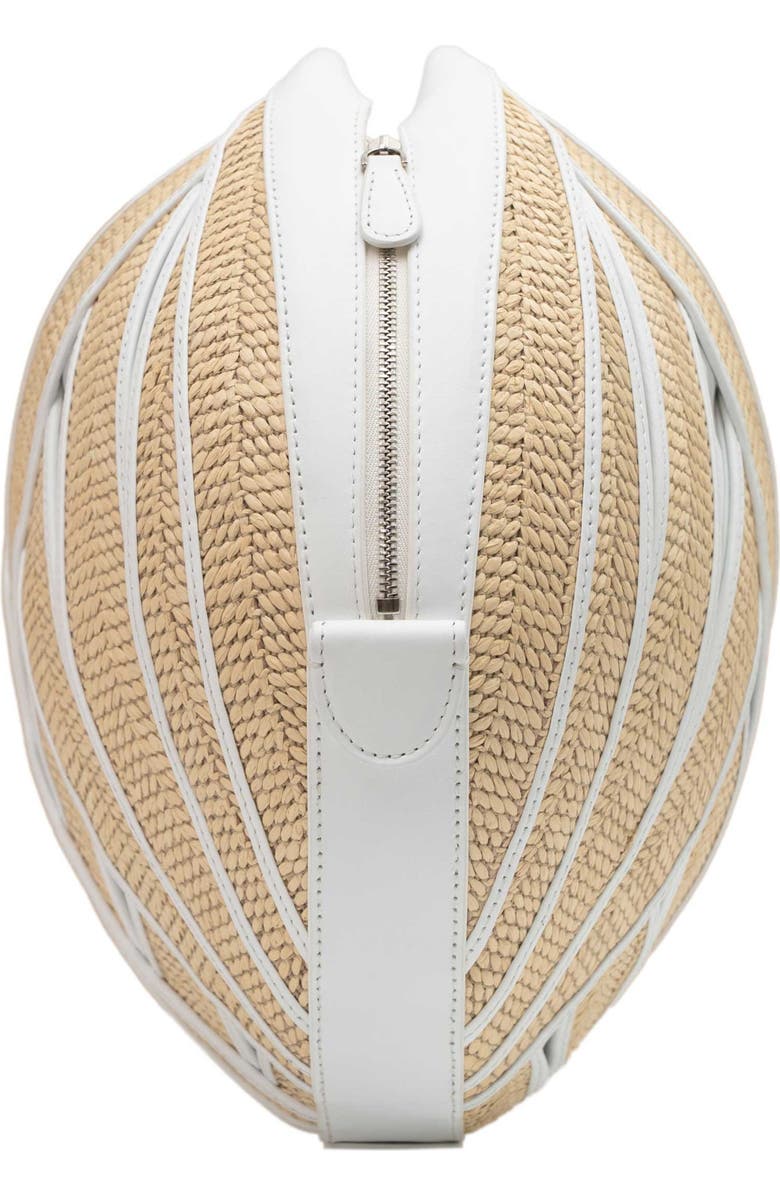 PERRIN PARIS Le Panier Handbag Raphia, Alternate, color, Raphia Beige / White