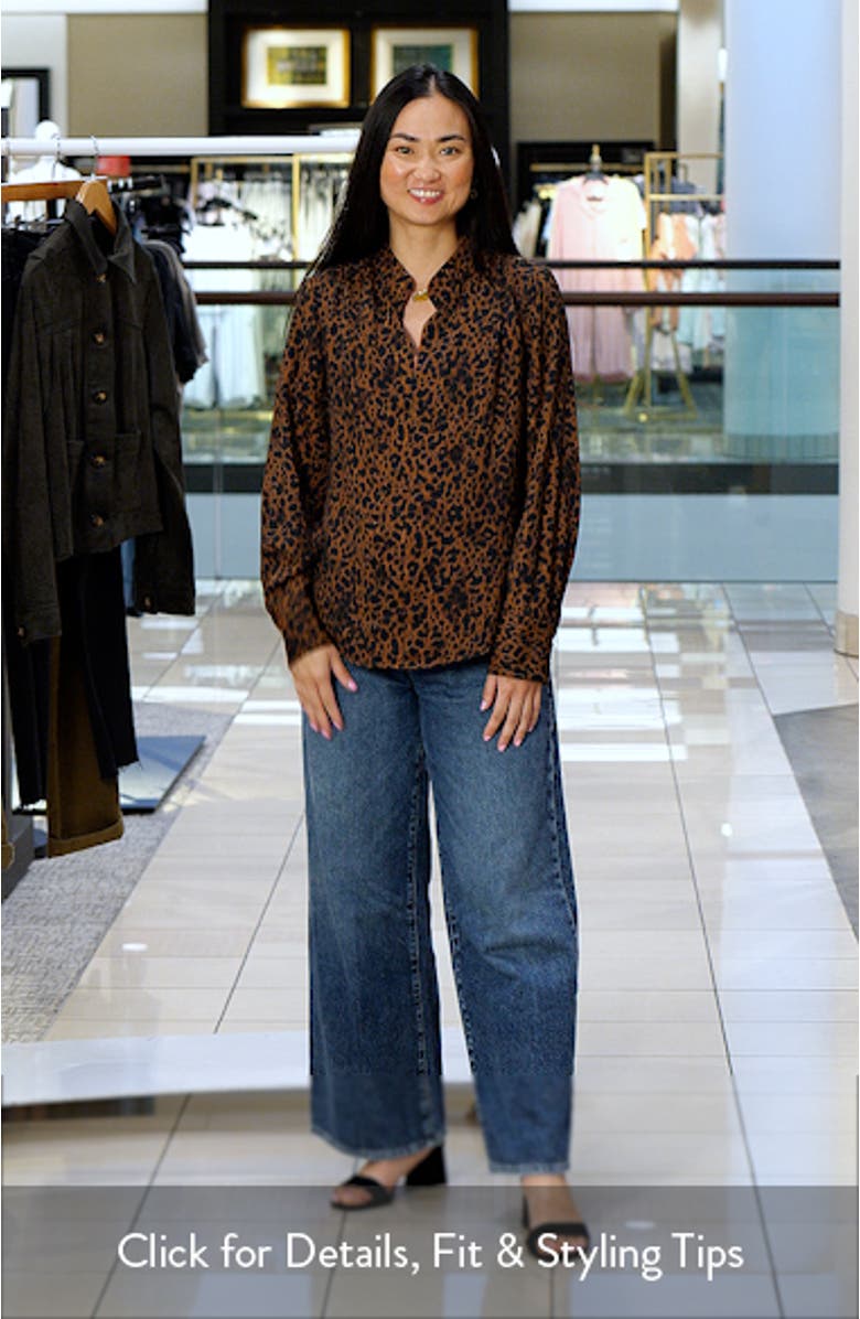 Leopard Print V-Neck Top, sales video thumbnail