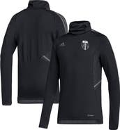 adidas Men's adidas Black Portland Timbers COLD.RDY Raglan Warmup Pullover Jacket