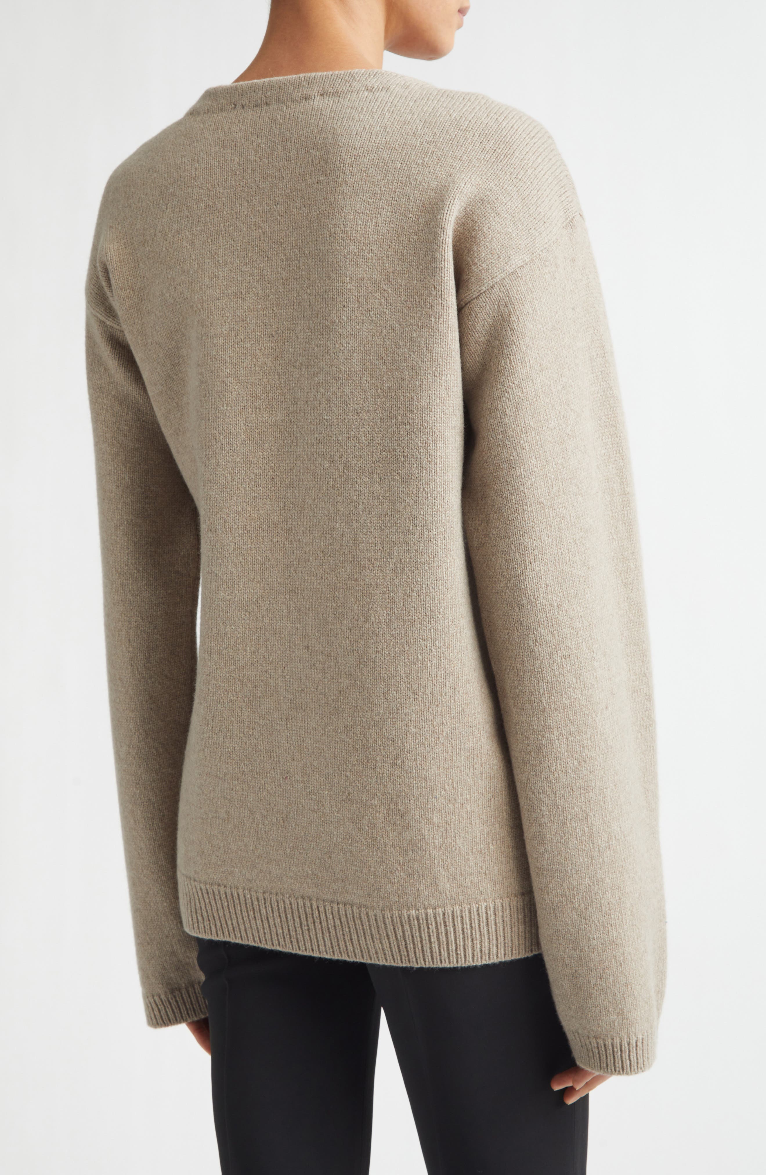 Safety Pin Off the Shoulder Wool & Cashmere Wrap Cardigan (Women