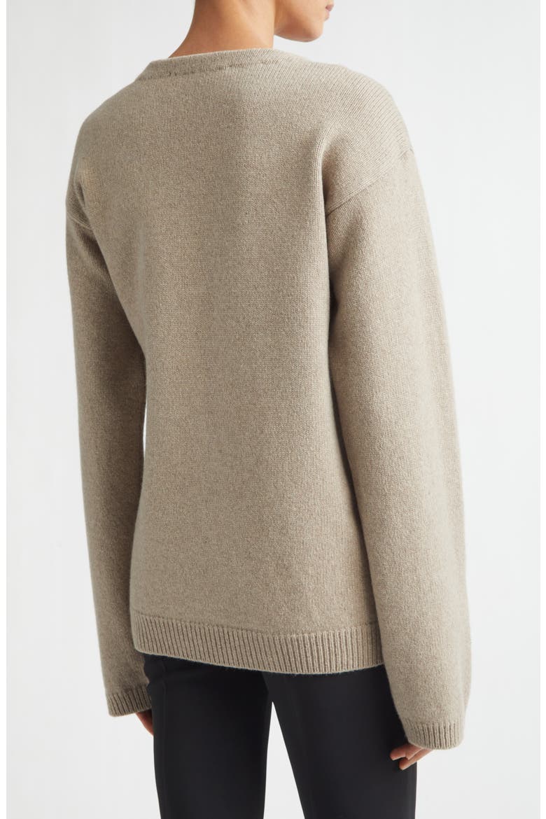 Safety Pin Off the Shoulder Wool & Cashmere Wrap Cardigan, Alternate, color, LIGHT TAUPE