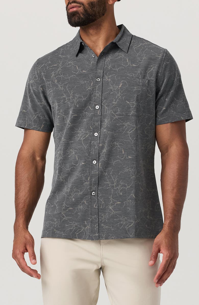 Vuori Short Sleeve Bridge Button-Up Shirt, Main, color, Root Drawn