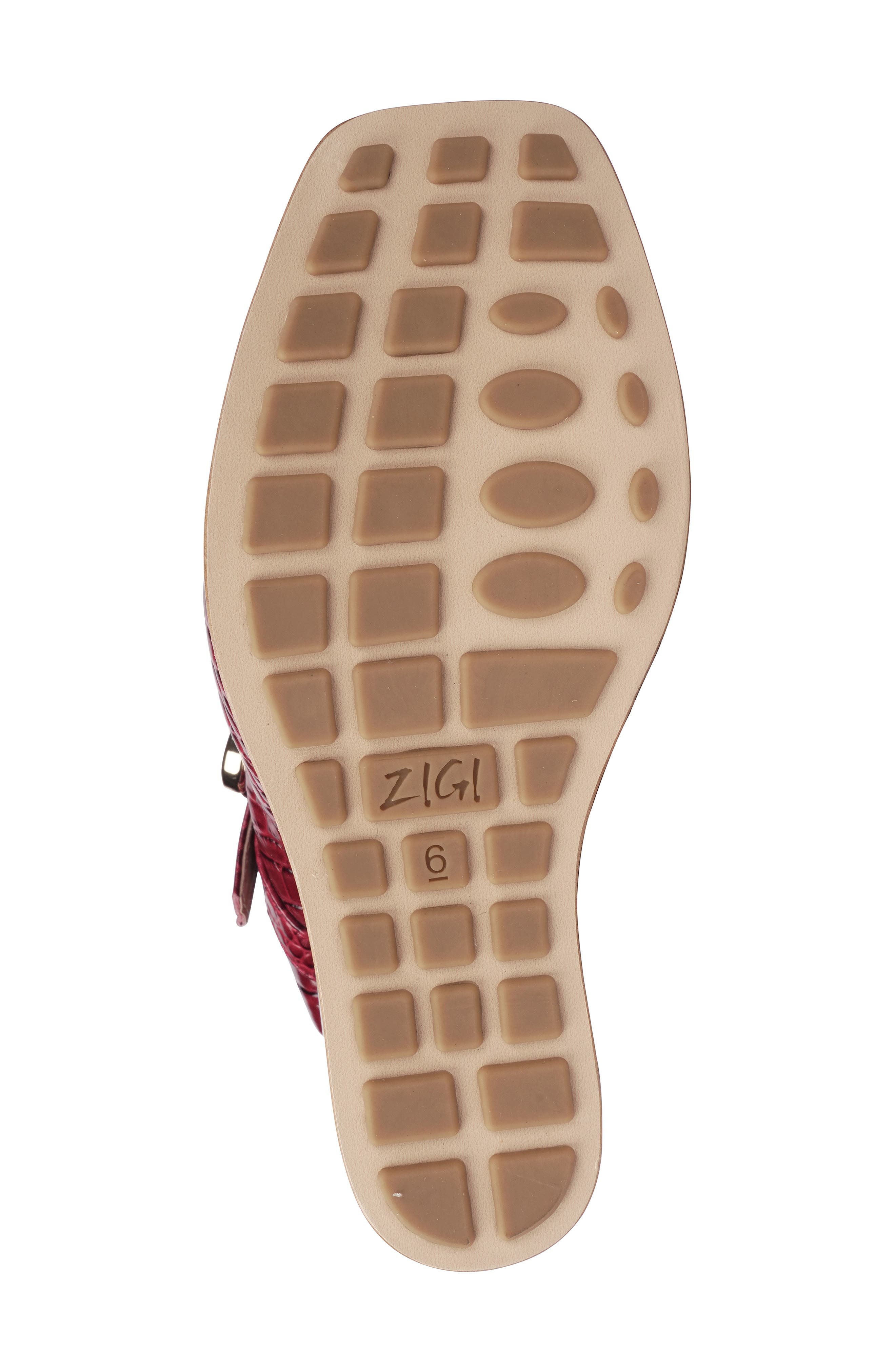 ZIGI Philipah Peep Toe Platform Wedge Sandal, Alternate, color, Red Croc L