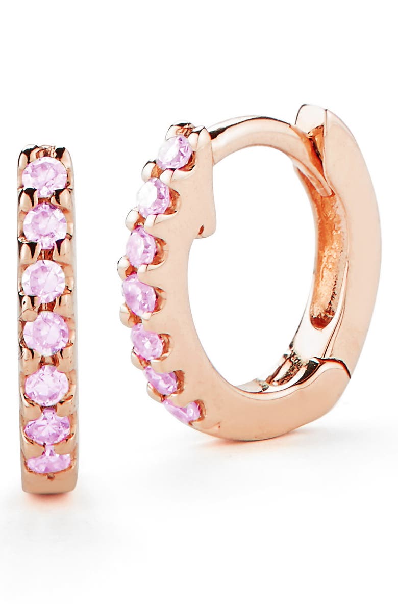 Dana Rebecca Designs Sapphire Huggie Hoop Earrings, Main, color,