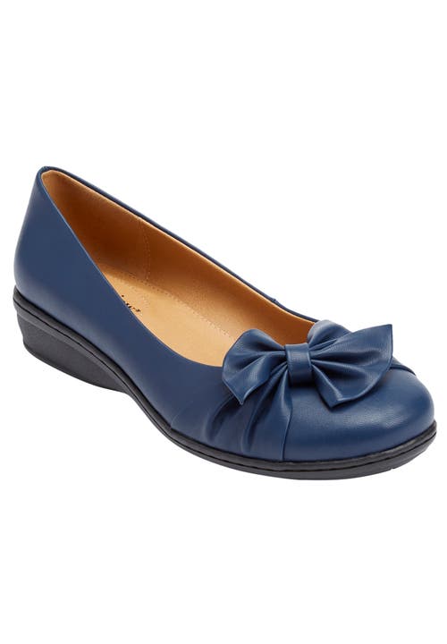 Comfortview The Pamela Slip On Flat In Blue
