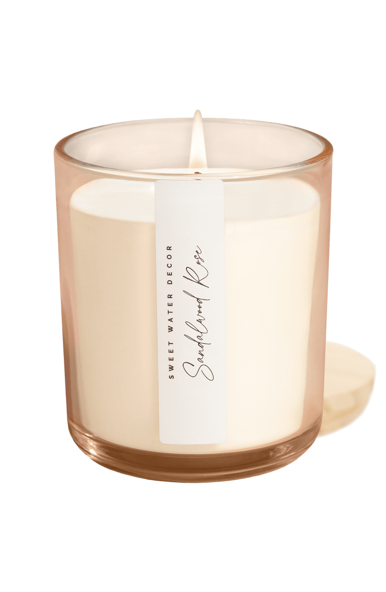 SWEET WATER DECOR 12oz Tinted Glass Jar Candle - Woods & Earthy Scents, Main, color, Sandalwood Rose