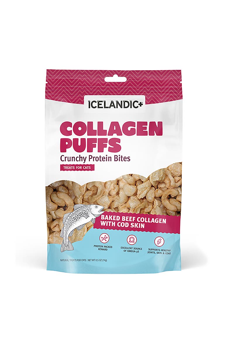Collagen Puffs Baked Beef Collagen With Cod Skin .5oz Bag, Main, color, Multicolored