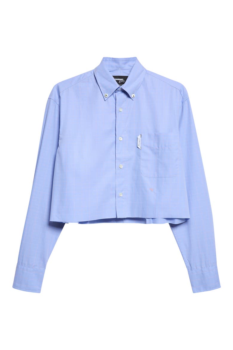 Cropped Oxford Shirt, Main, color, BLUE GRAPH
