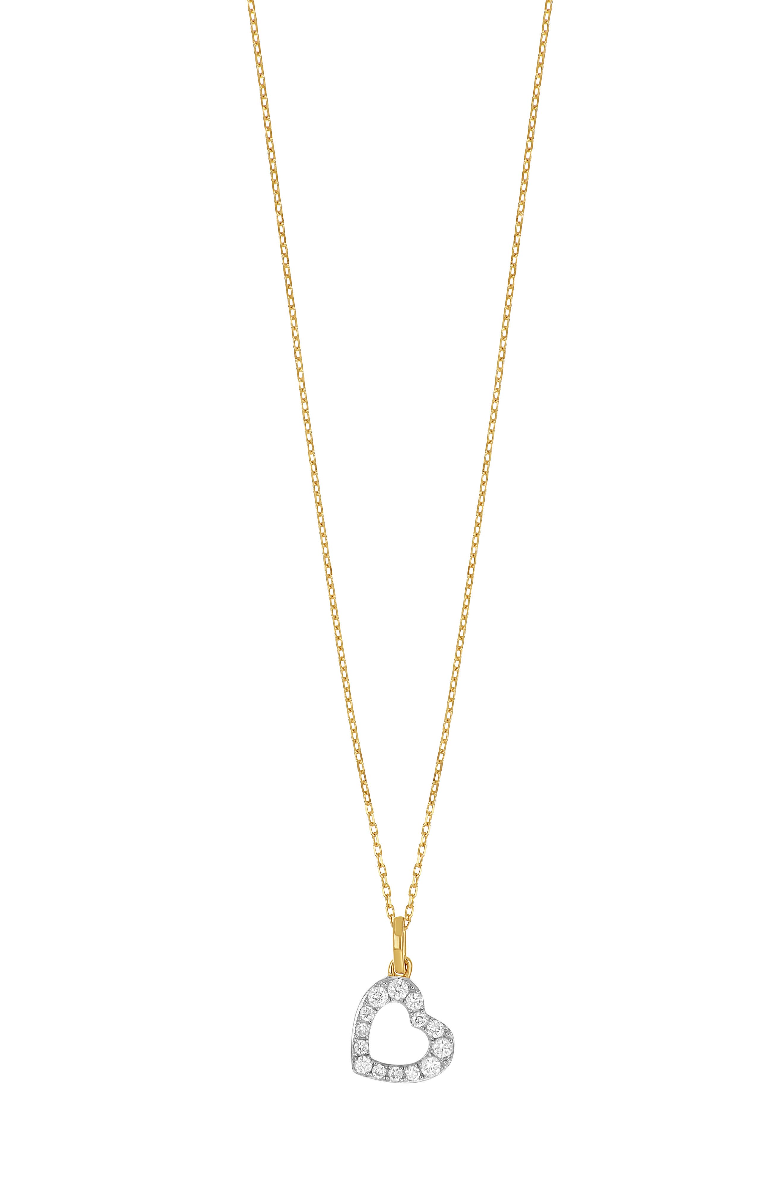 Carrière Jewelry Open Heart Diamond Pendant Necklace - 0.13ct.