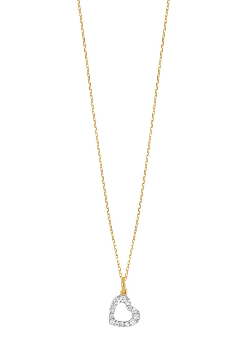 Open Heart Diamond Pendant Necklace - 0.13ct. (Nordstrom Exclusive), Main, color, 14K YELLOW GOLD