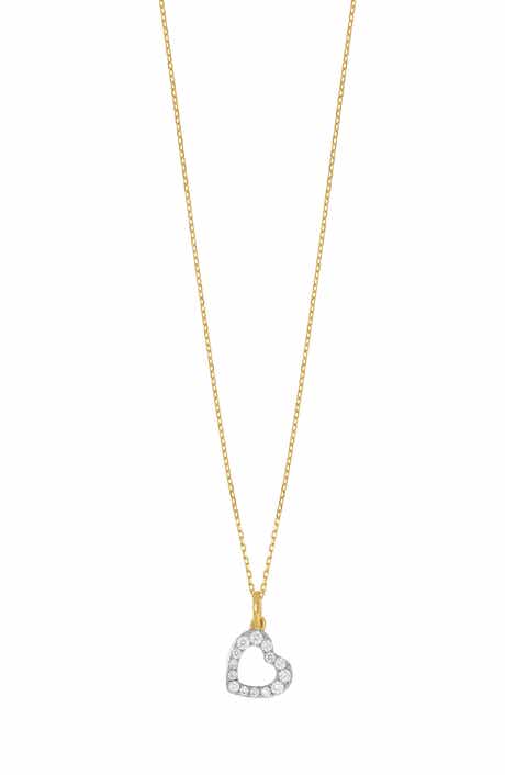 Carrière Jewelry Open Heart Diamond Pendant Necklace - 0.13ct.