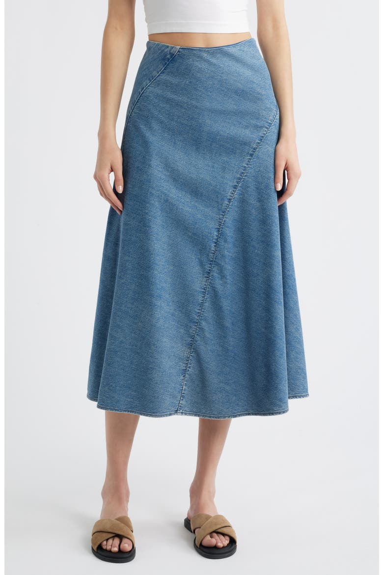 Lisbon Denim Midi Skirt, Main, color, WAVERLY