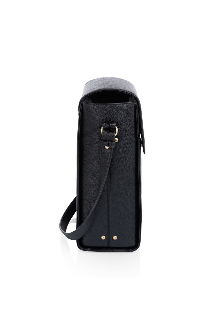 Barossa Two Bottle Leatherette Wine Tote, Alternate, color, Black