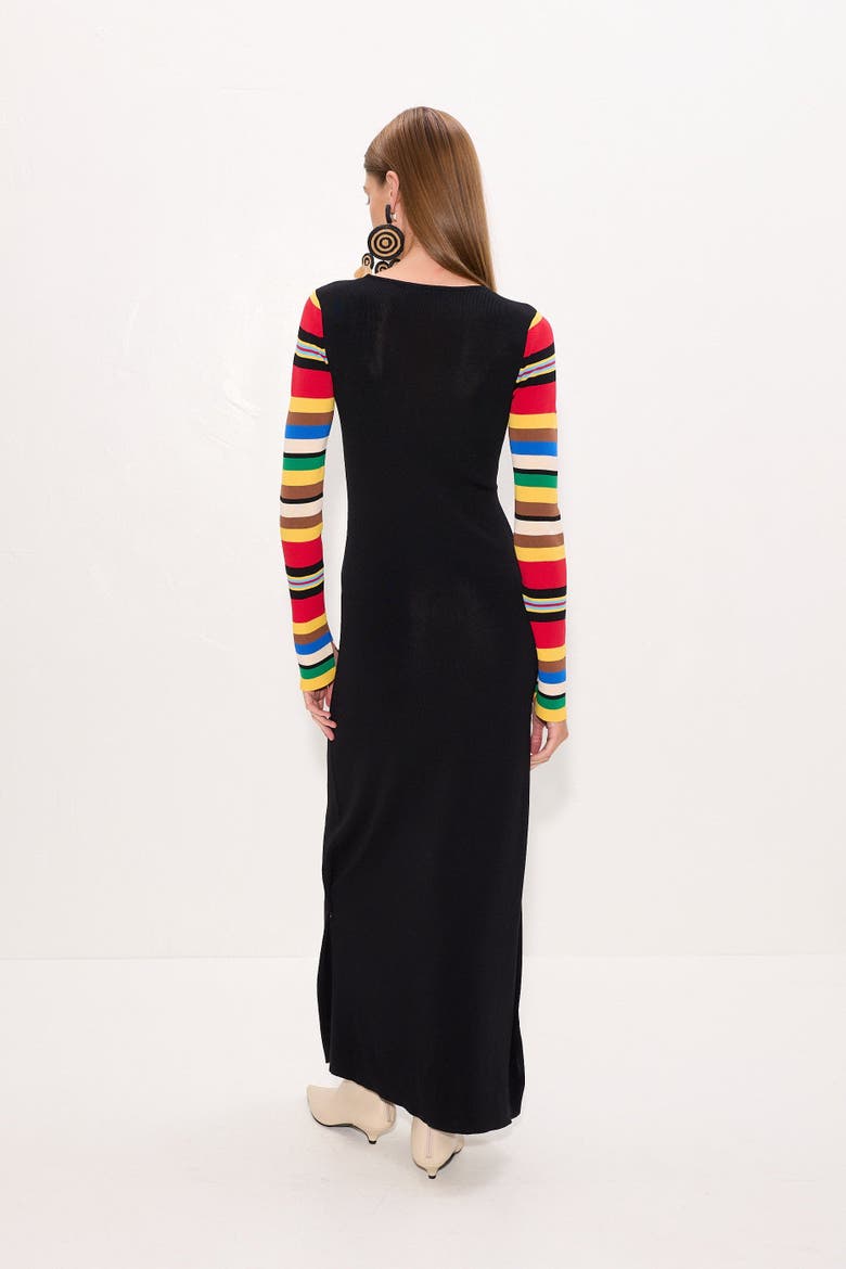 Adri Knit Maxi Dress, Alternate, color, Black/Multi Stripe