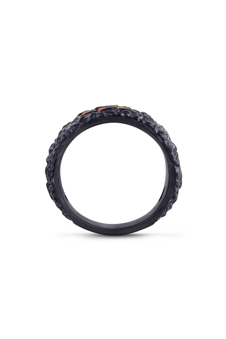 Fire In My Soul Sterling Silver & Enamel Band Ring, Alternate, color, Dark Grey