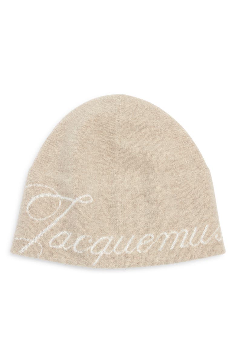 Jacquemus Le Bonnet Atelier Virgin Wool & Cashmere Beanie, Main, color, Light Beige