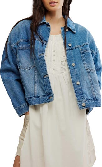Free People We The Free Opal Swing Denim Trucker Jacket
