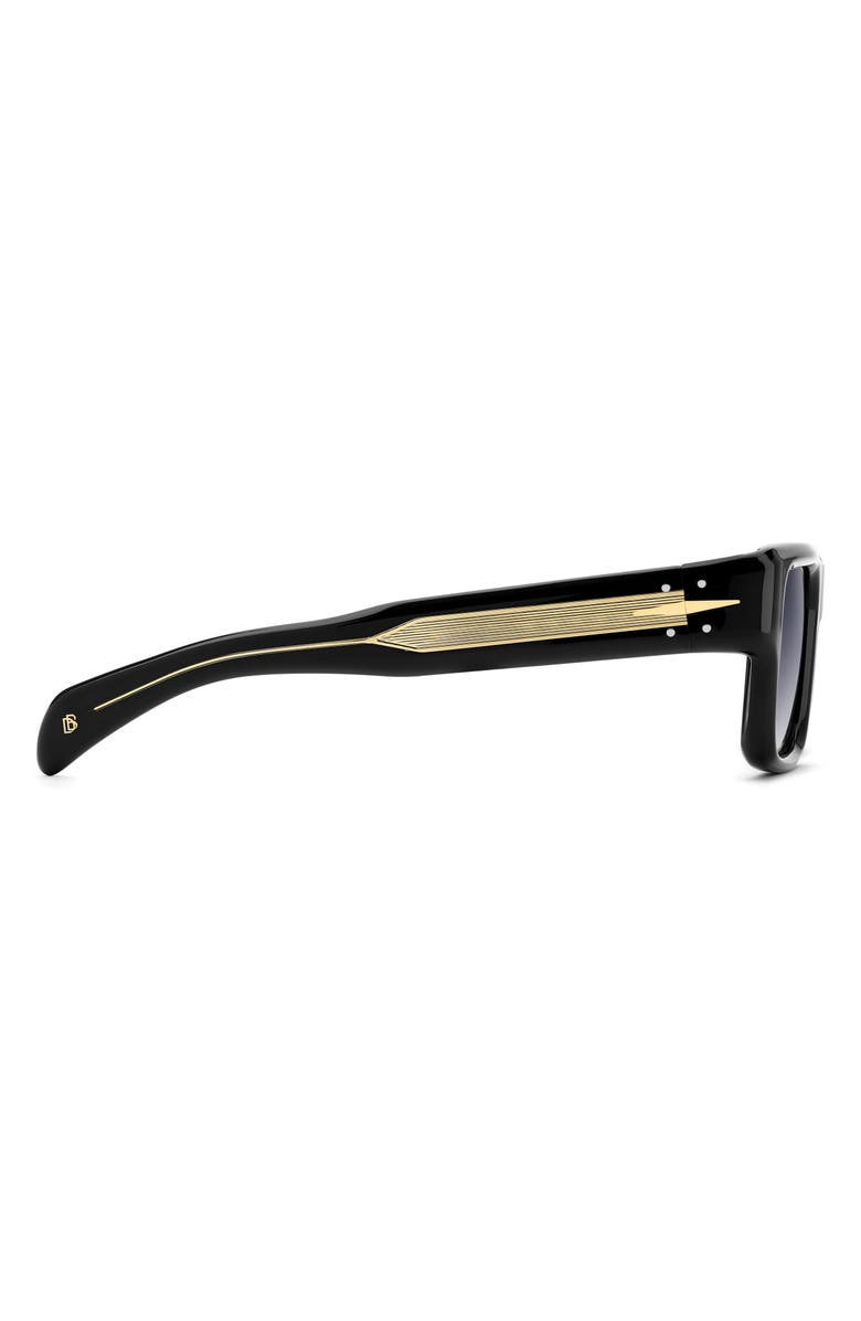David Beckham Eyewear 53mm Rectangular Sunglasses, Alternate, color, Black Gold/ Dk Blue Sf