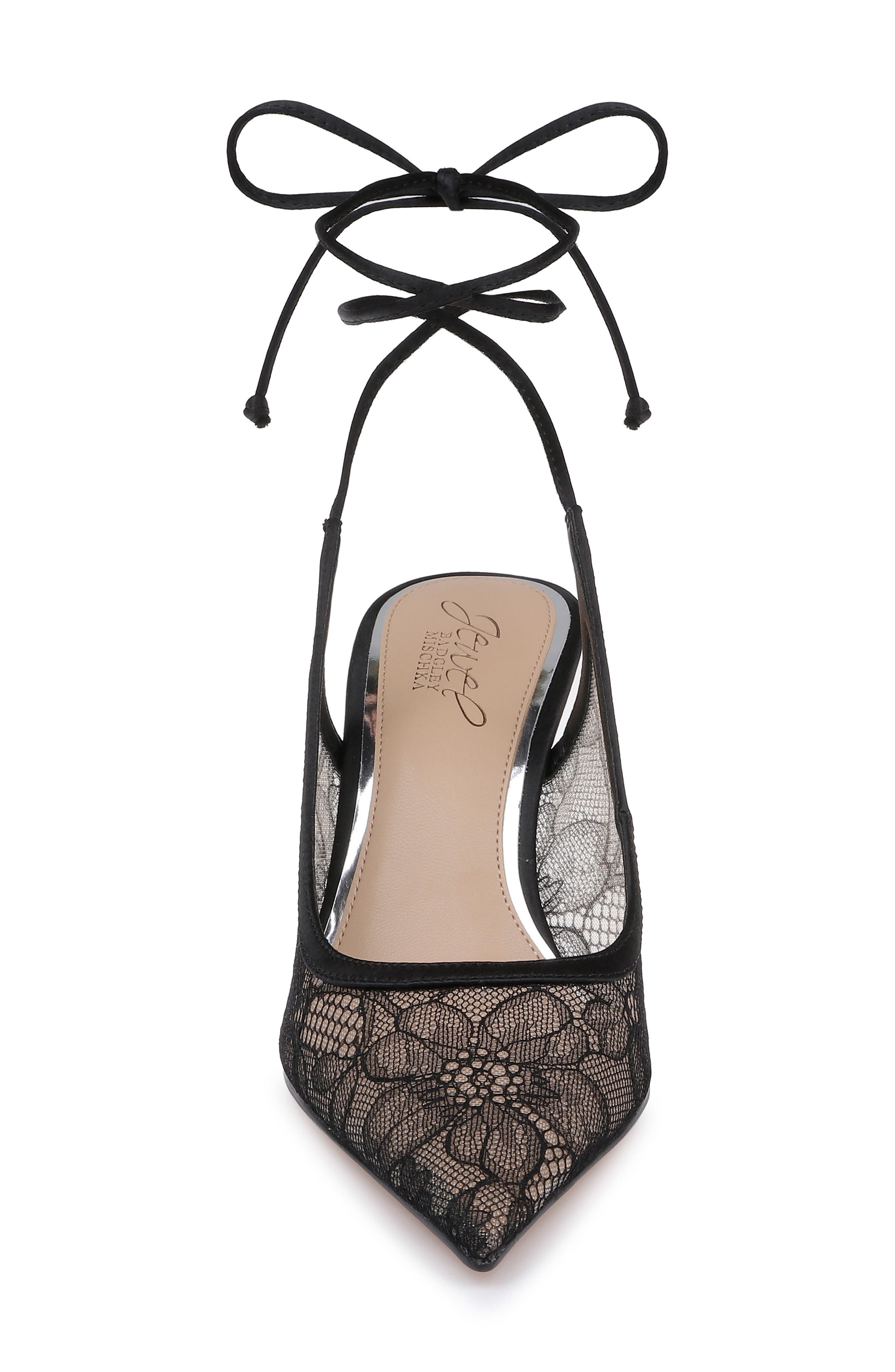 Bari Ankle Wrap Mesh Pump, Alternate, color, BLACK LACE