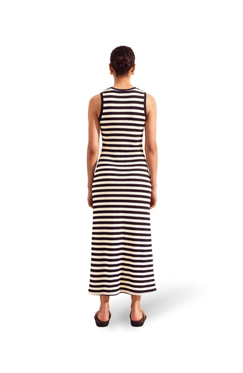 Ro&Zo Mono Stripe Knit Midi Dress, Alternate, color, Black