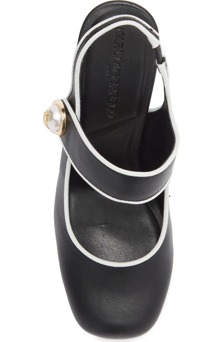 KARL LAGERFELD PARIS Piermont Slingblack Pump, Alternate, color, Black/ Bright White