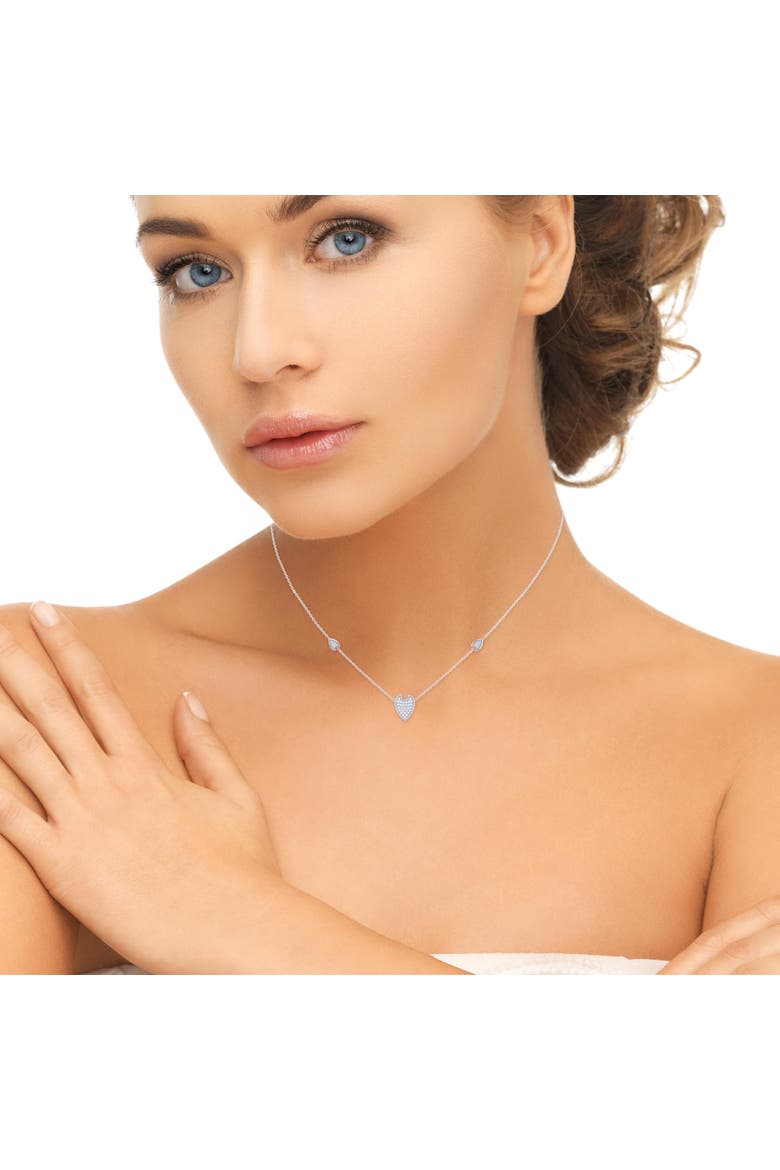 Raindrop Sterling SIlver Diamond Necklace, Alternate, color, Silver