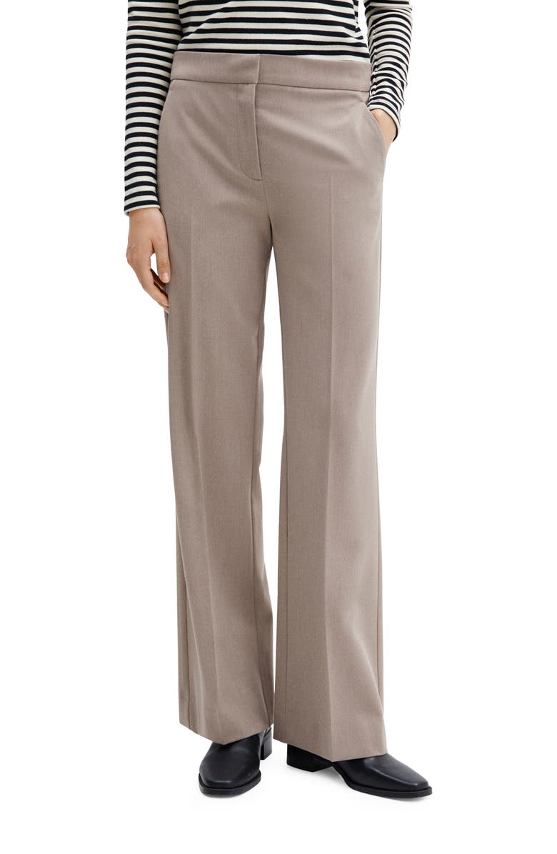 MANGO Jacquard Wide Leg Pants, Main, color, 