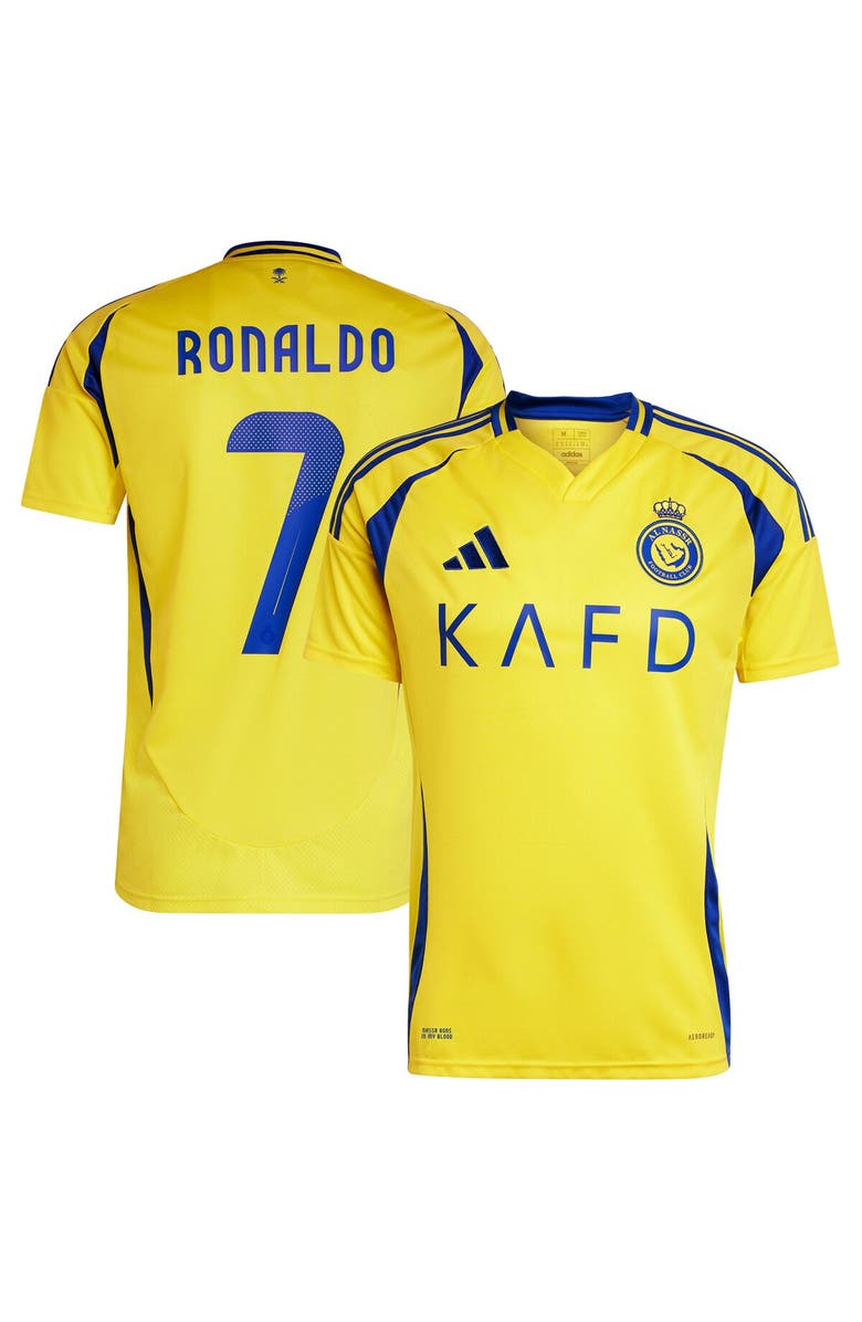 adidas Men's adidas Cristiano Ronaldo Yellow Al-Nassr FC 2024/25 Home Replica Player Jersey, Main, color, Yellow