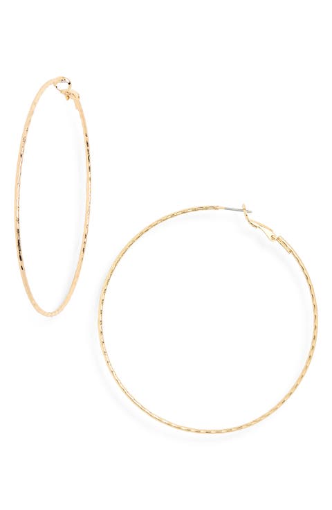 Textured Wire Hoop Earrings