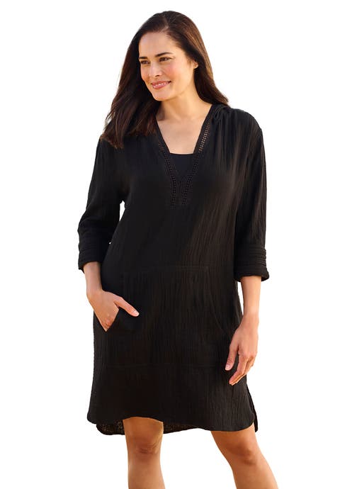 Embroidered Cotton Gauze Cover-Up