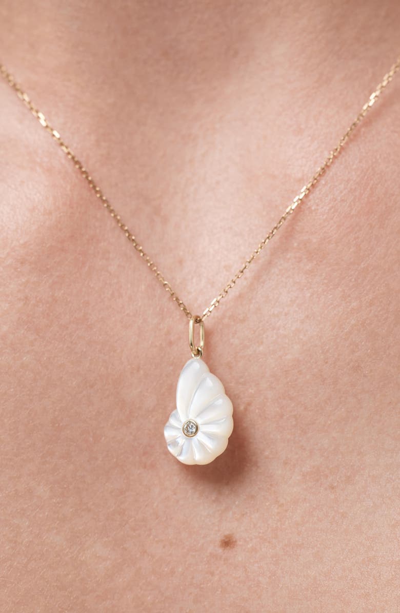 Ana Luisa Solid Yellow Gold - Mother of Pearl Shell Necklace, Alternate, color, Gold