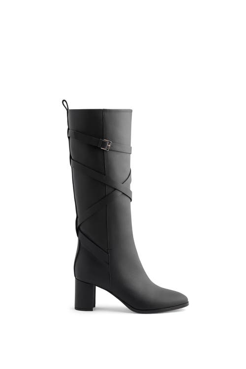 Neil J. Rodgers Linda Strappy Boot In Black Nappa
