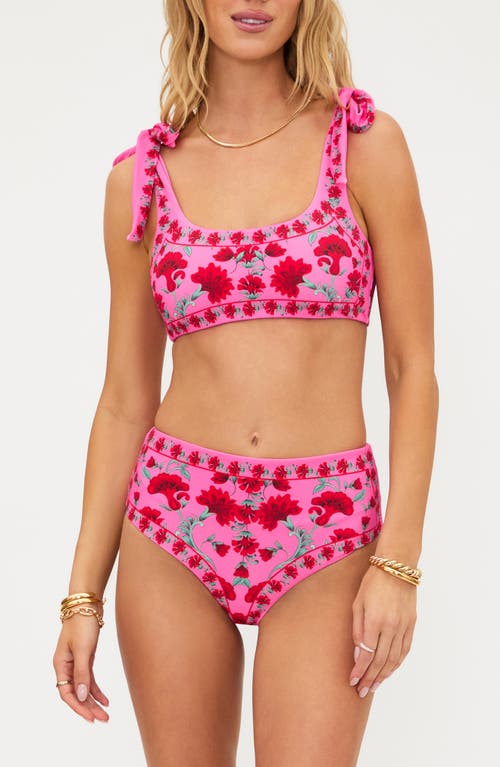 Beach Riot Marcella High Waist Bikini Bottoms In Pink