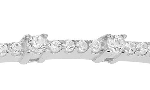 Chloe & Madison Chloe And Madison Pavé Cubic Zirconia Bangle In Silver