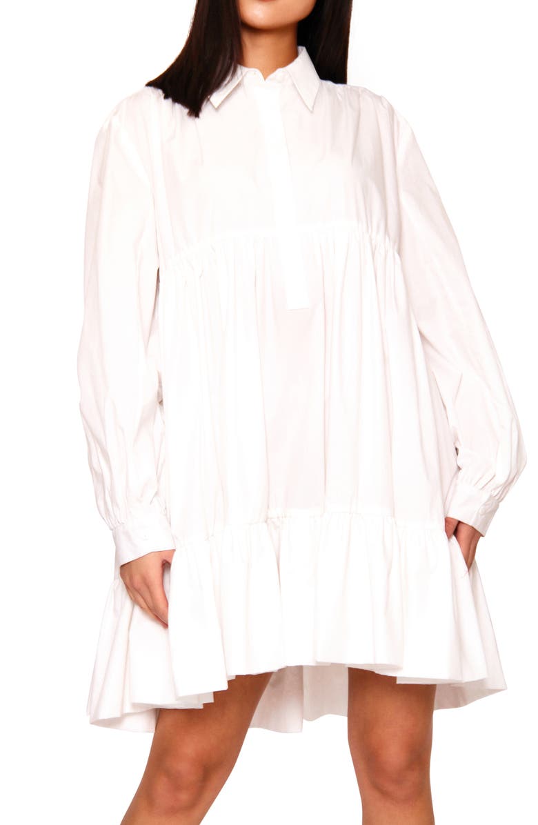 Absence of Colour Lilly Long Sleeve Swing Dress, Main, color, White