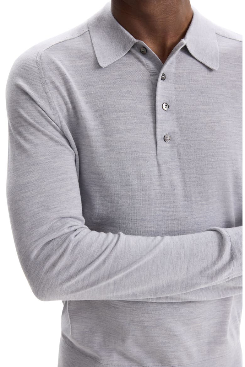 Regal Long Sleeve Wool Blend Polo, Alternate, color, VAPOR MELANGE