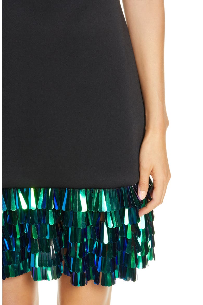 Tiered Sequin Hem Cocktail Dress, Alternate, color, BLACK