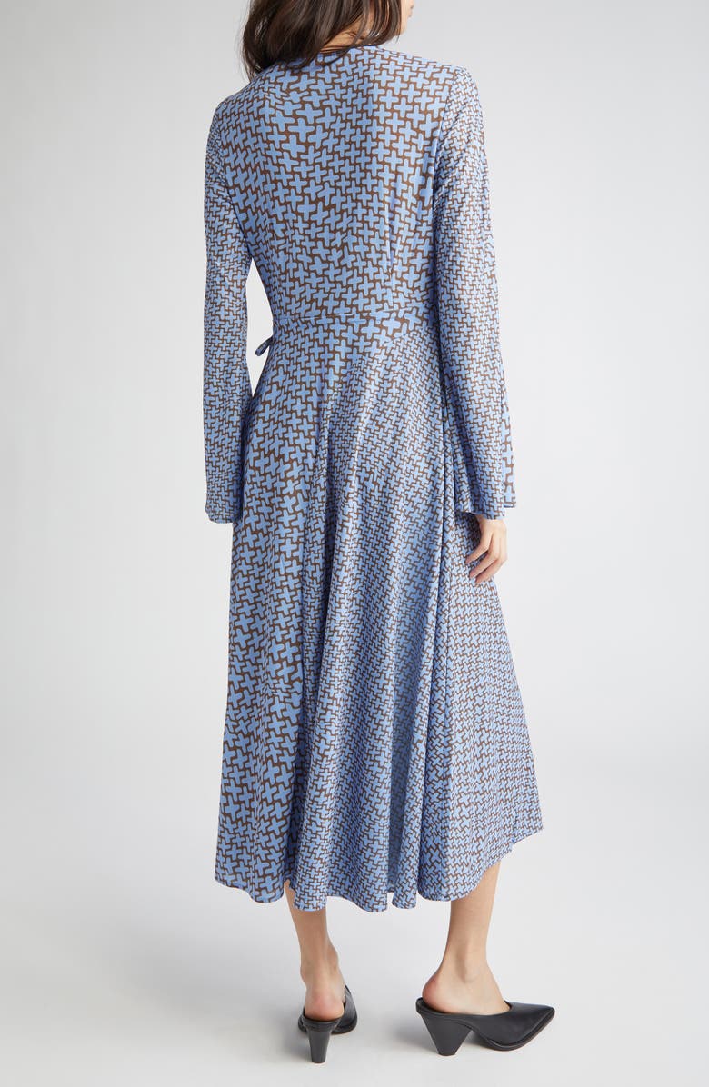 Stine Goya Print Long Sleeve Jersey Maxi Wrap Dress, Alternate, color, Graphic Weave