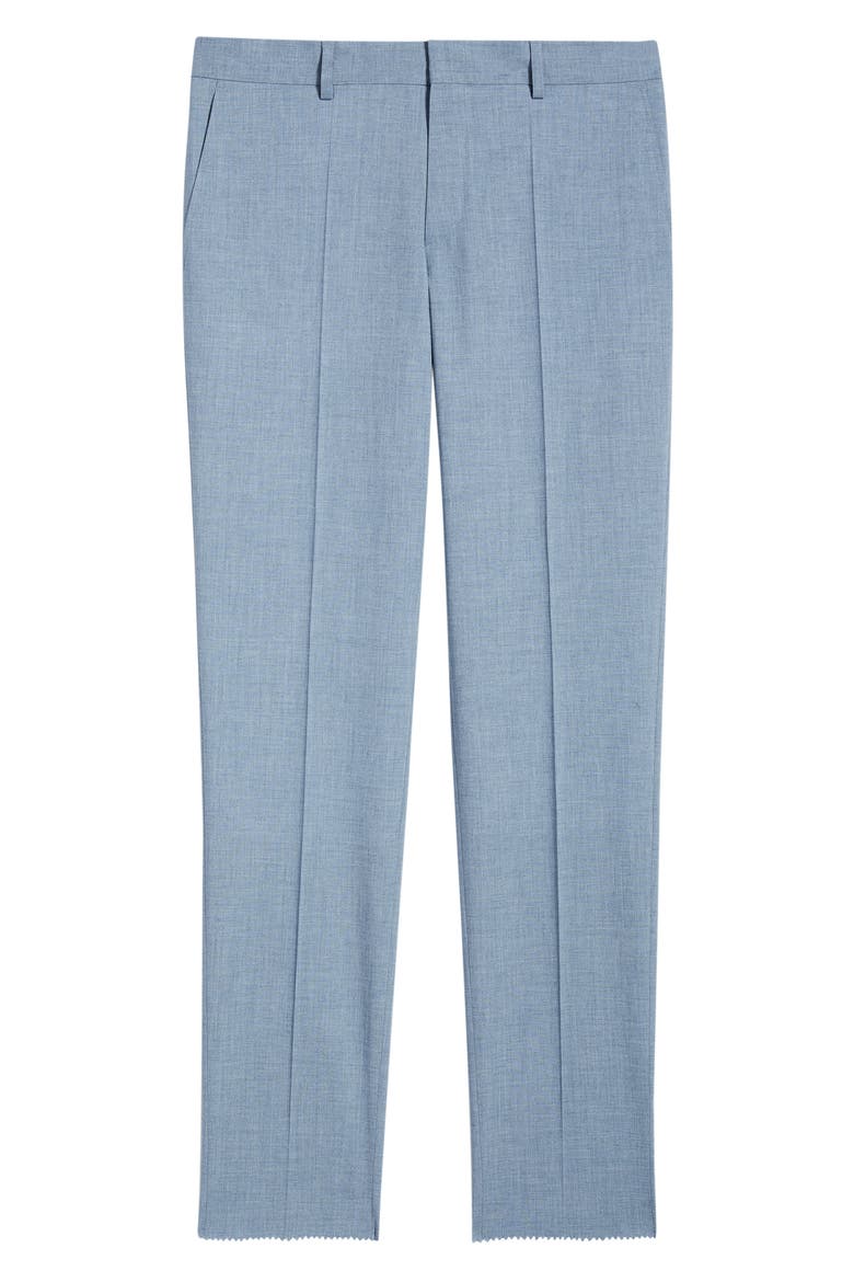 Genius Slim Fit Flat Front Virgin Wool Blend Dress Pants, Alternate, color, OPEN BLUE