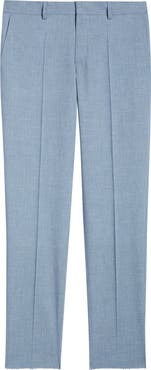 BOSS Genius Slim Fit Flat Front Virgin Wool Blend Dress Pants