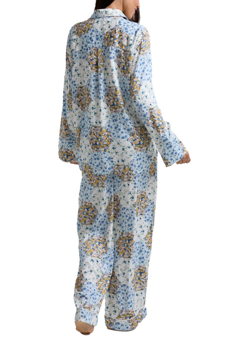 Evie Long Sleeve Print Pajama Set, Alternate, color, Natural