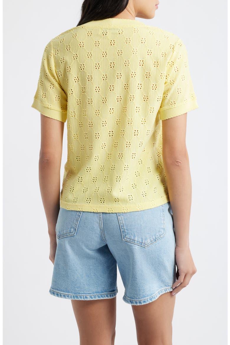 Eyelet T-Shirt, Alternate, color, SUNSHINE