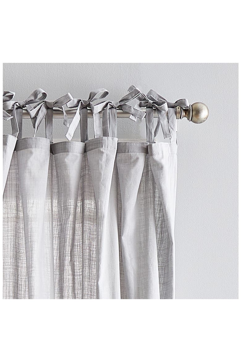 Set of 2 Sheer Cotton Window Panels, Alternate, color, SILVER