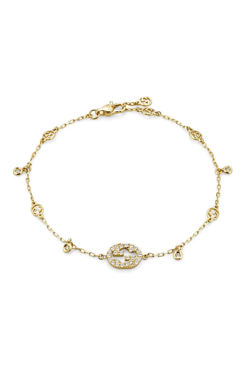 Interlocking-G Diamond Bracelet, Main, color, GOLD