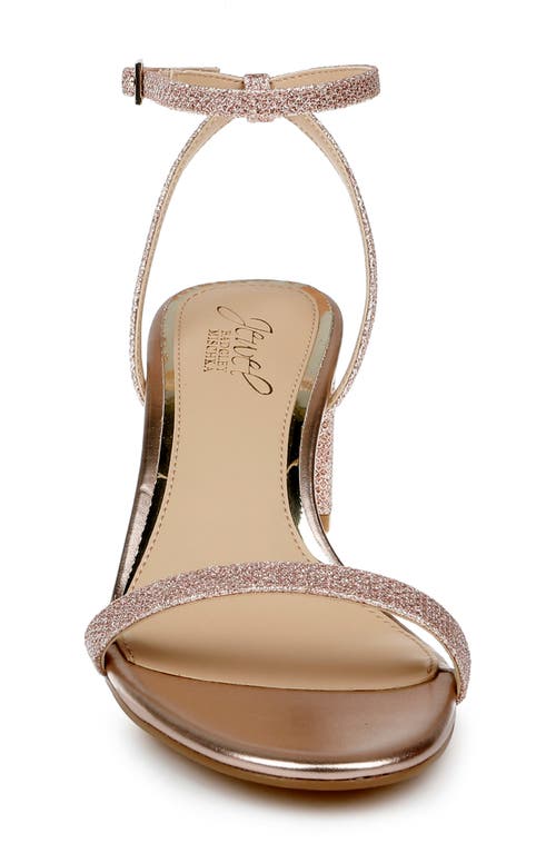 Jewel Badgley Mischka Danni Ii Ankle Strap Sandal In Rose Gold Fabric