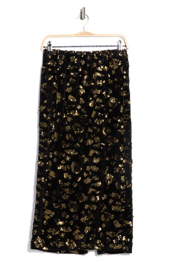 T Tahari Sequin Pull-on Midi Skirt