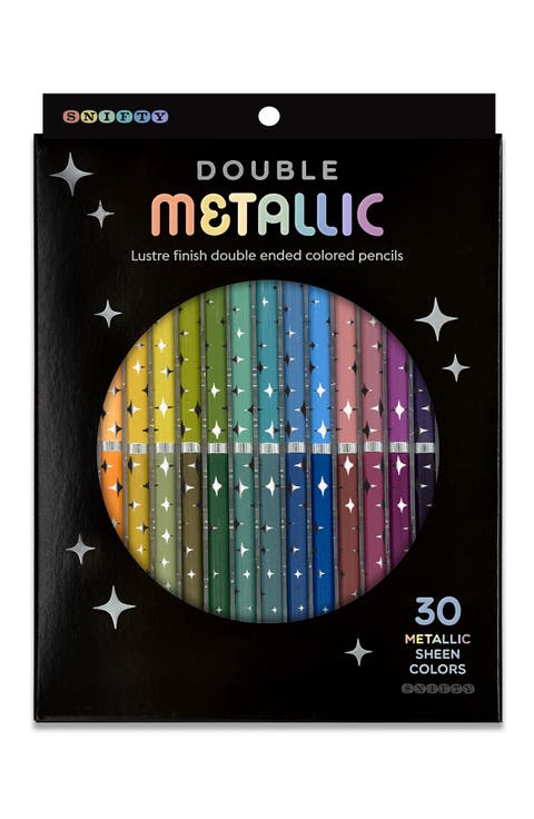 15-Pack Double Ended Metallic Colored Pencils
